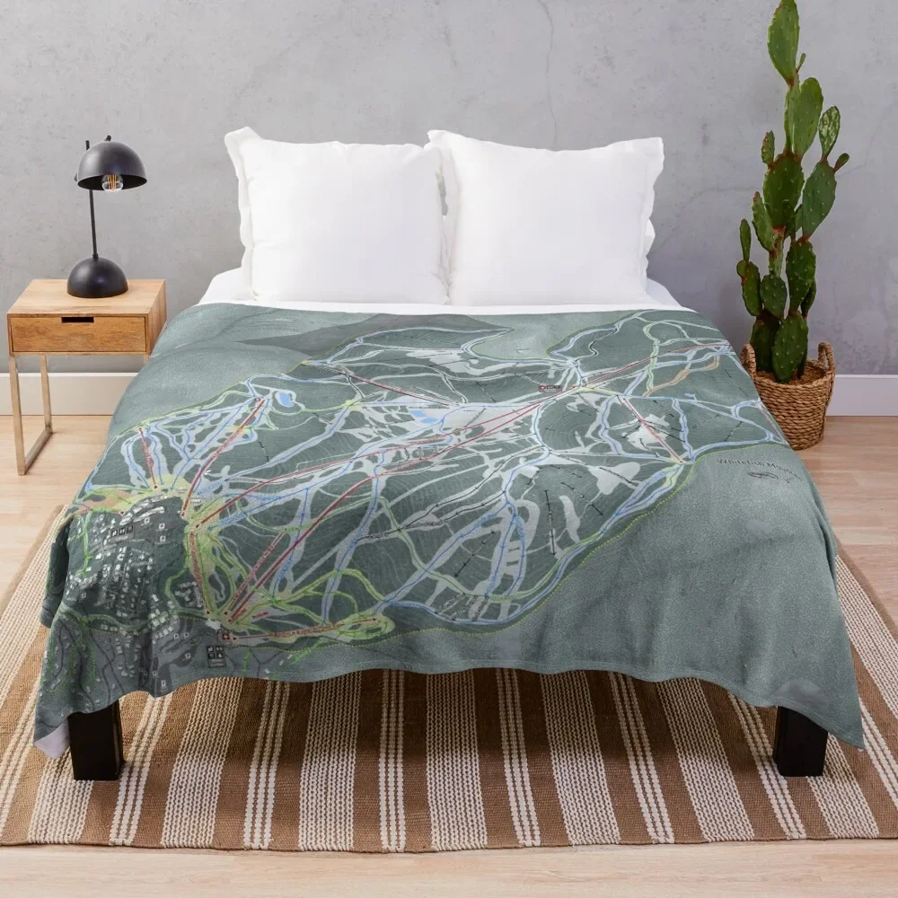 

Whitefish Mountain Resort Trail Map Throw Blanket Travel Thins for babies Blankets