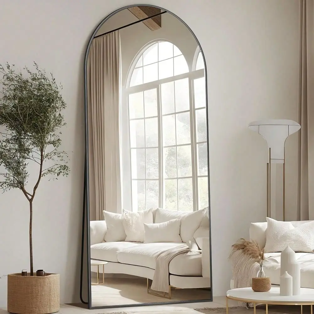 

Full Length Mirror, 58 X18 Arched Full Body Mirror,Floor Mirror With Stand,Body Mirror Standing Hanging Leaning Against Wall,Al