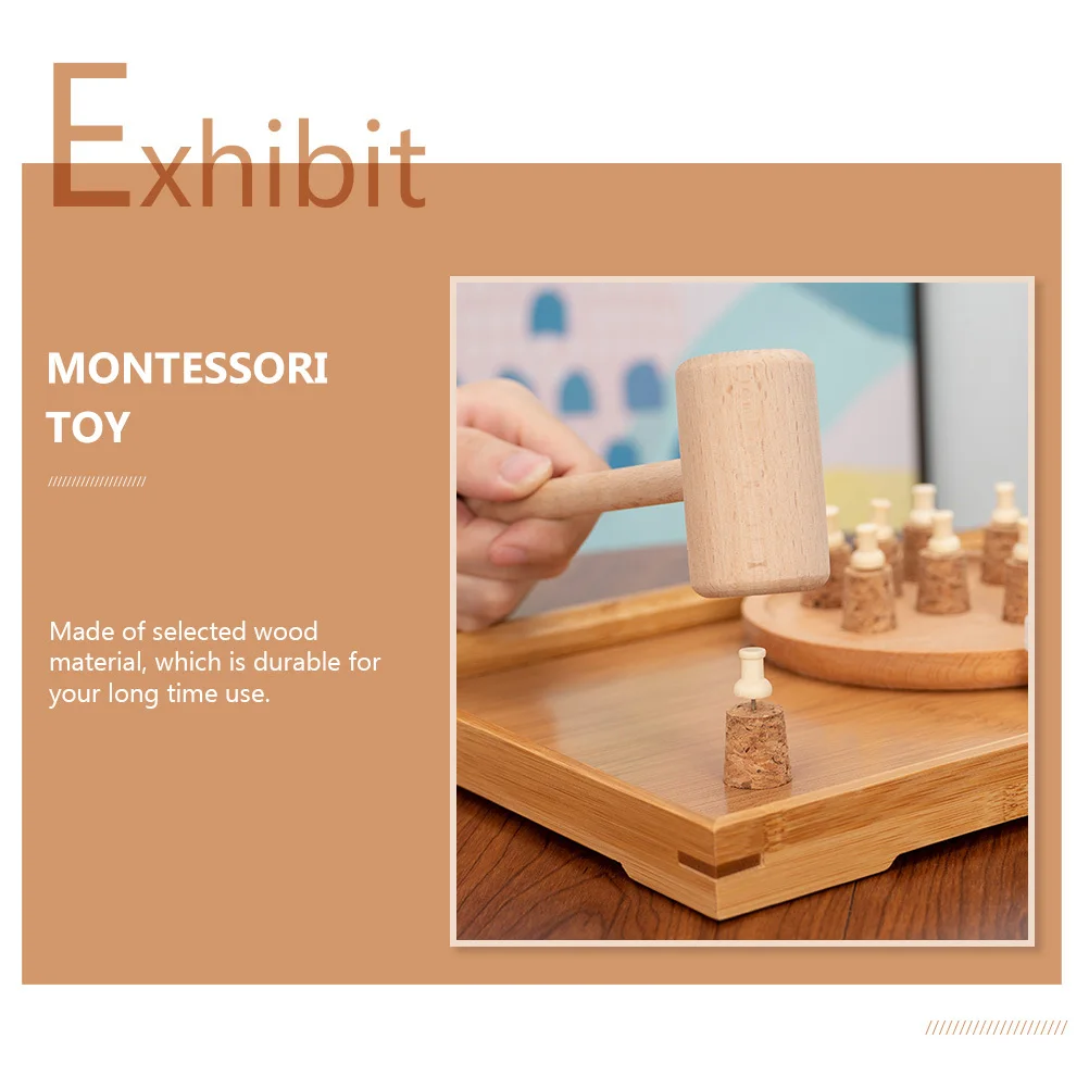 

1Set Wooden Hammer Educational Pounding Teaching Aid Kids Hand Eye Coordination Training Early Learning Plaything for Children