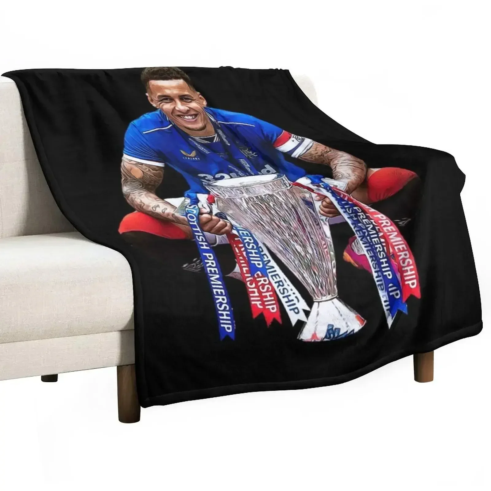 James Tavernier Celebration with Trophy Throw Blanket Cute Single valentine gift ideas Blankets