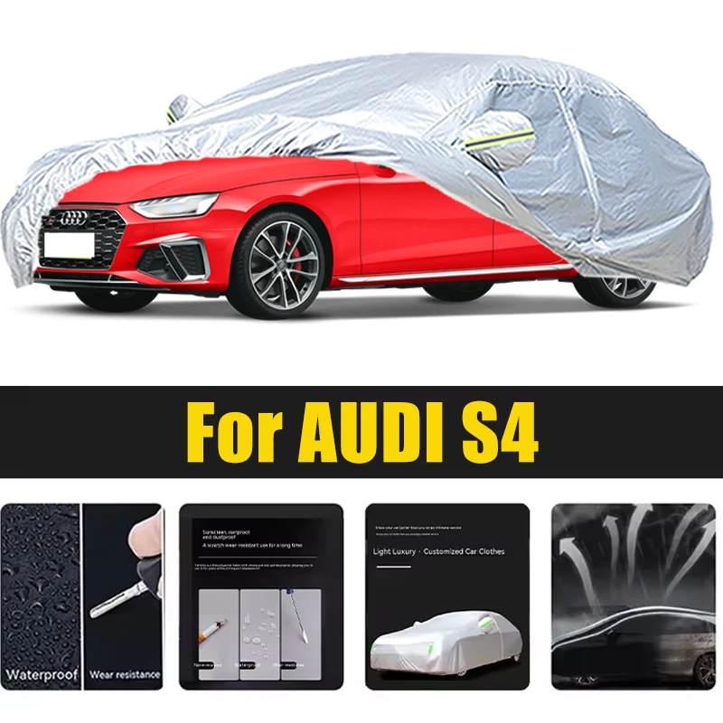 

For AUDI S4 Car Cover Outdoor Protection Covers Snow Sunshade Waterproof Dustproof Exterior UV Car Accessories Auto