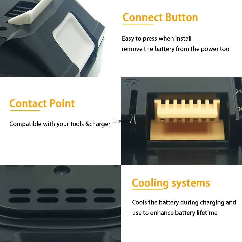 마키타 전동공구용 BL1860 18V 6000mAh 리튬 충전식 배터리 (BL1840, BL1850, BL1830, BL1860B, LXT 400) 백분율 표시