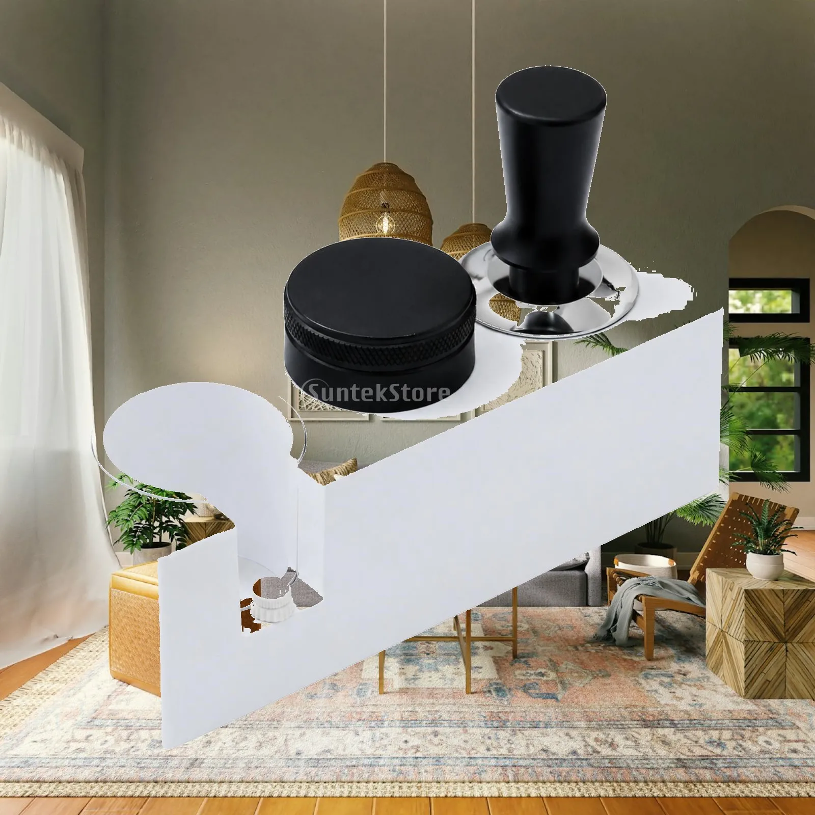 Coffee Tool Organizer with Tamping Platform and Drawer for Espresso Accessories