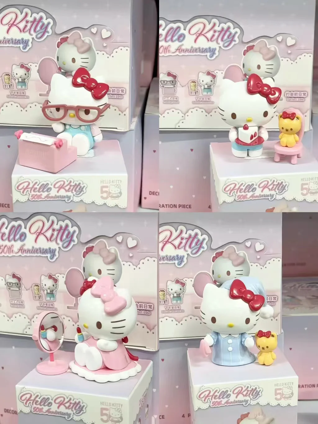 

Набор декора для рабочего стола Hello Kitty, официальный запас, милые фигурки слепых коробок для украшения стола, кавайный подарок для девочек, женщин, фанатов, сбор