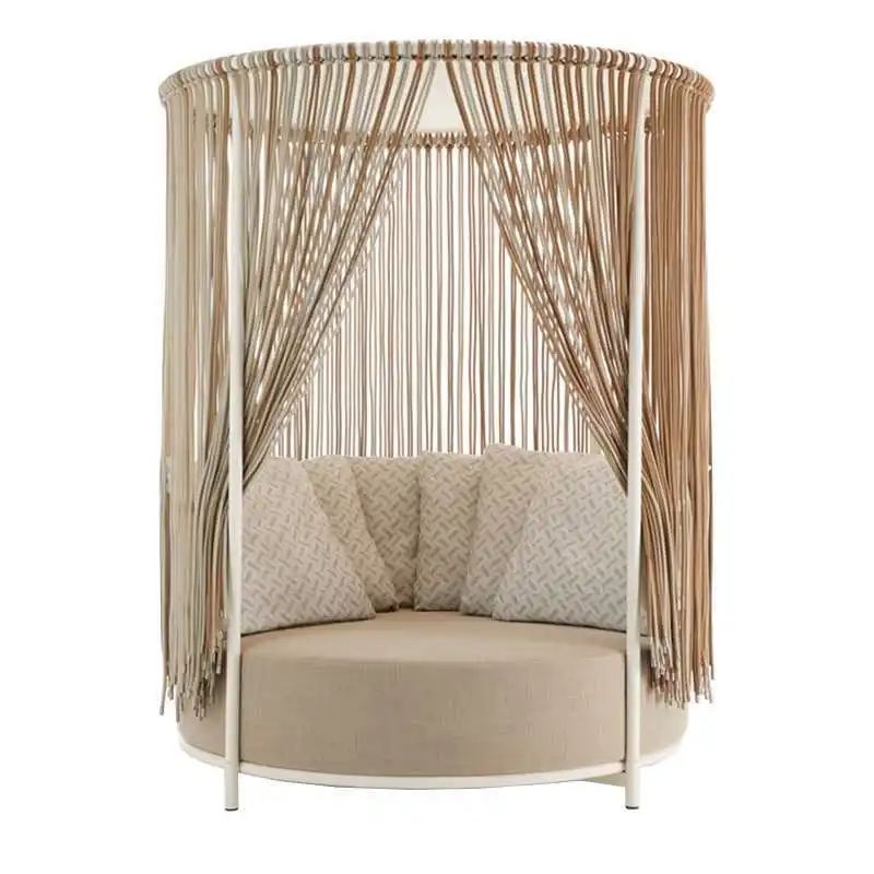 Internet celebrity garden sofa big bed round rattan hotel wedding photography props outdoor courtyard terrace rattan chair