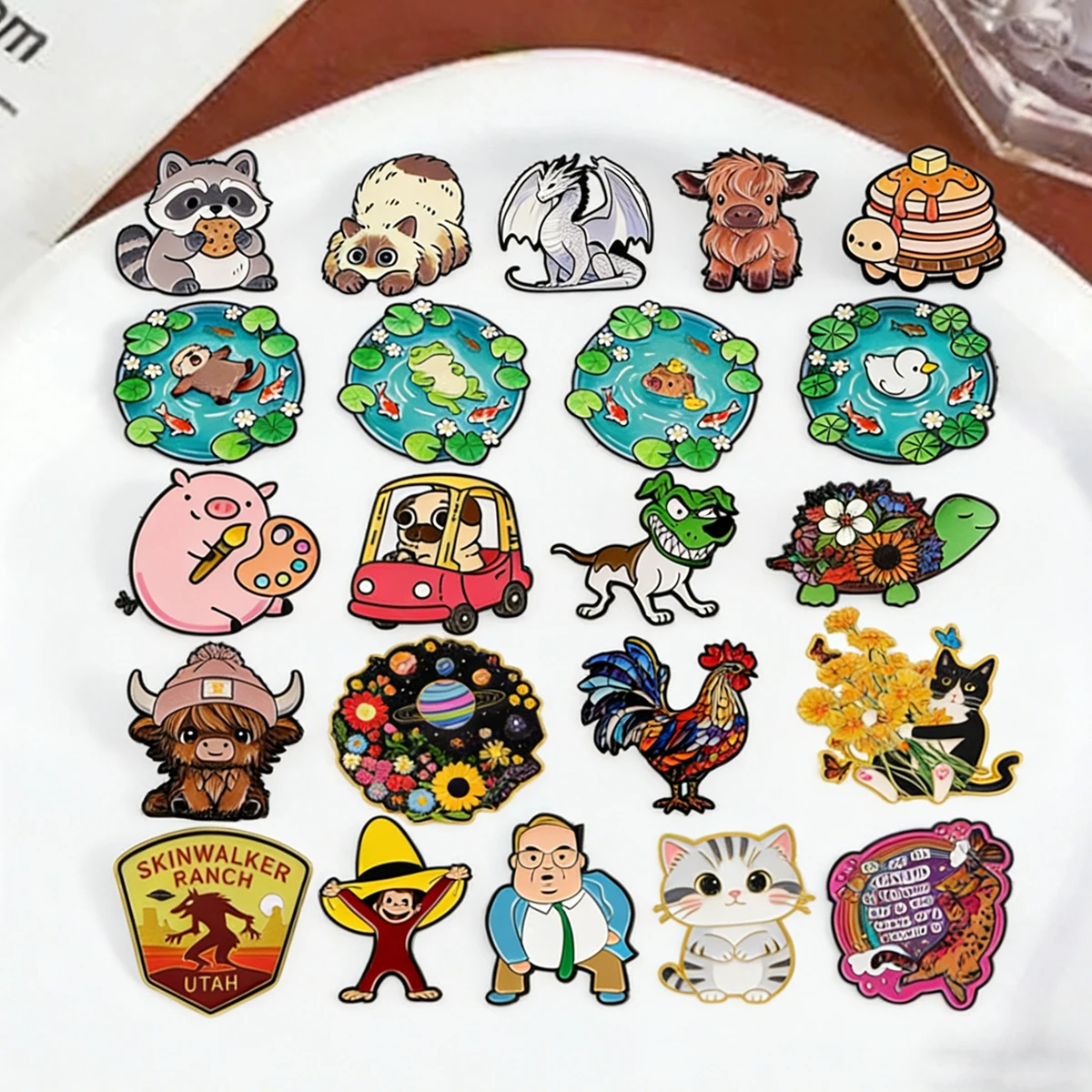 

Cute Animal Quotes Enamel Pin Cartoon Dog Duck Cat Lapel Pins Badges on Backpack Brooches for Women Funny Jewelry Friends Gift