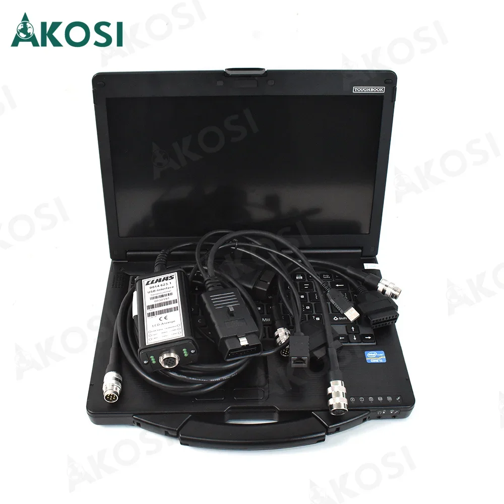 For CLASS agriculture tractor construction truck diagnostic for Claas simulator p/n14204140 cable and CF53 laptop