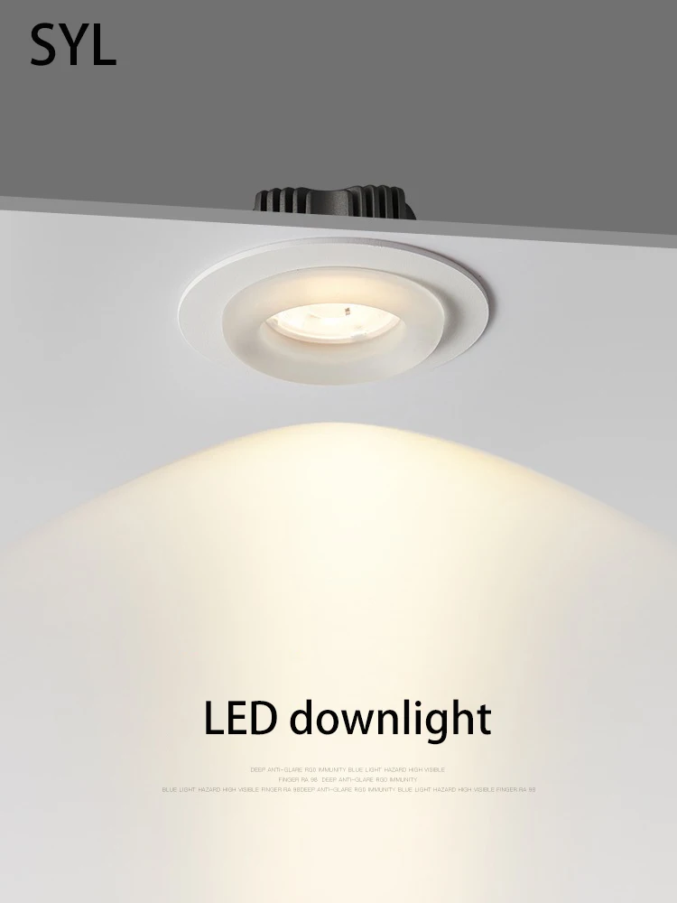 

Led Downlight Recessed Round Ceiling Lamp 7W Spotlight Acrylic White Black Down Light 110V 220V Foco For Living Room Home