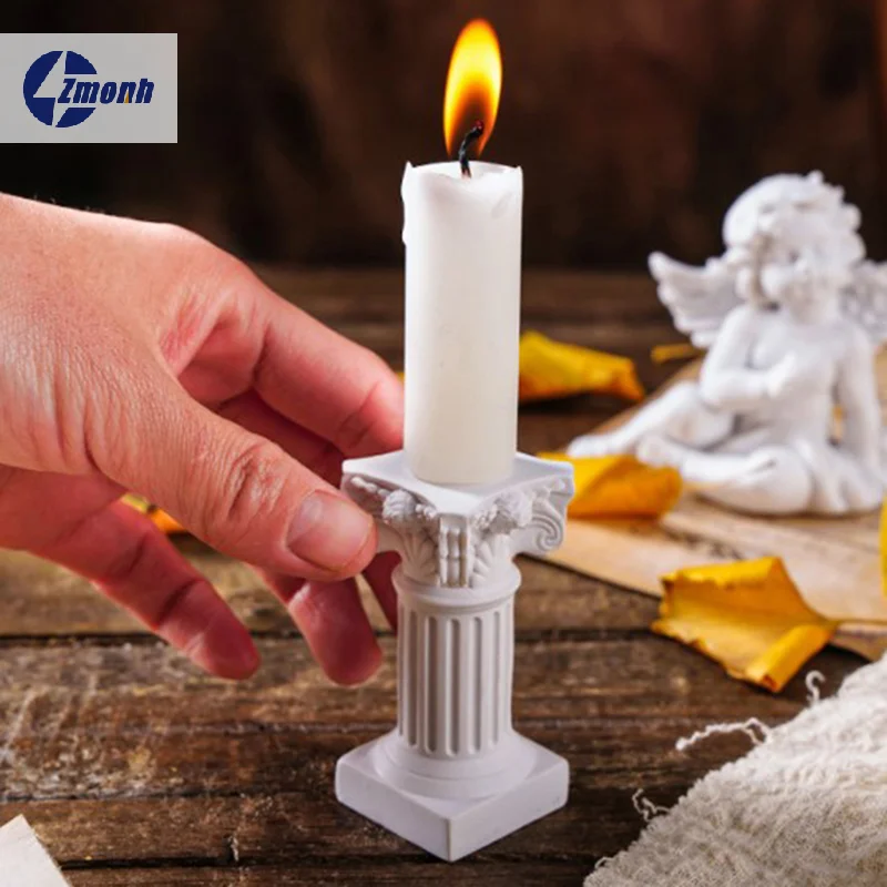 Columna Romana en Miniatura, Estatua de Columna Griega, Pedestal, Candelabro, Figura Decorativa para Interiores, Comedor, Jardín, Escultura Decorativa
