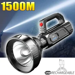 High Power LED Flashlight USB Rechargeable Powerful Spotlight Searchlight Waterproof Fishing Lantern Torch Portable Camping Lamp