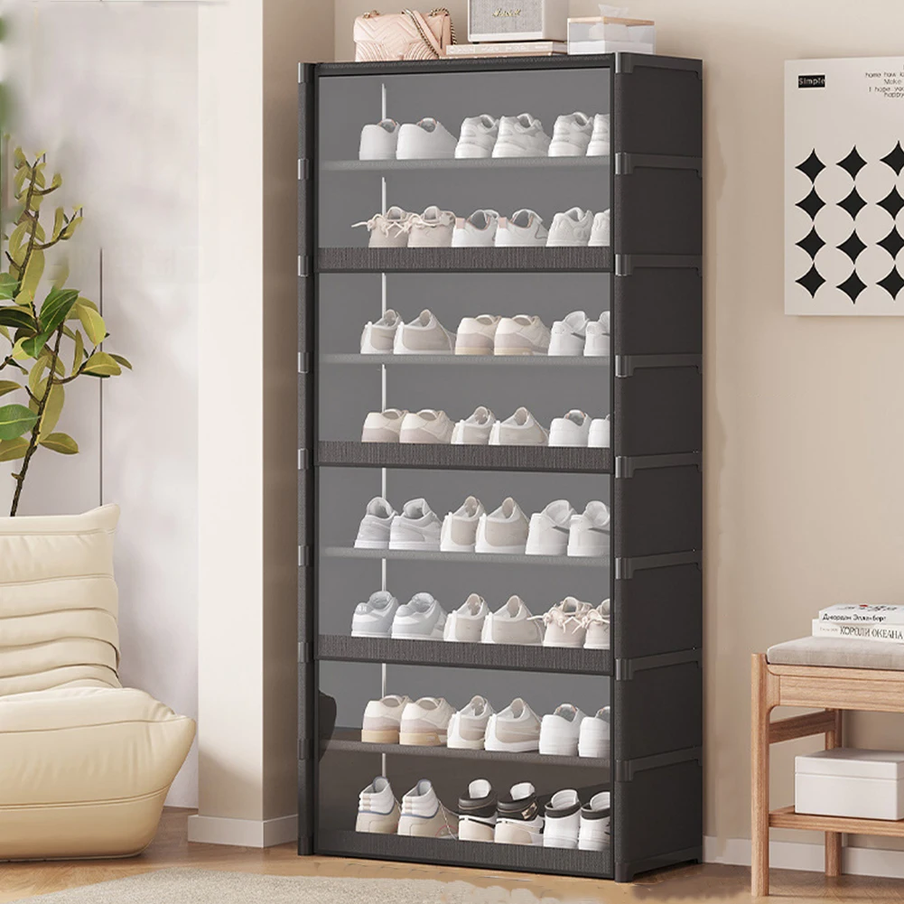 9 طبقات تخزين الأحذية يحمل 18 زوجًا 18 زوجًا من خزانة رف الأحذية الضيقة عموديًا منظم رف الأحذية الضيق منظم رف الأحذية #2
