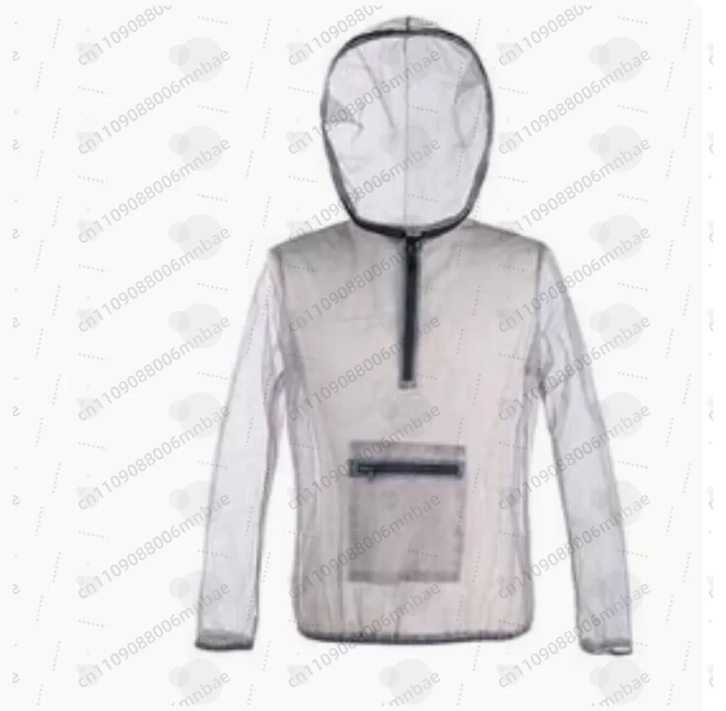 Outdoor Ultralight Mesh Hooded Jacket Anti-mosquito See Through Protective Mesh Shirt Insect Shield Camping Beekeeping Fishing
