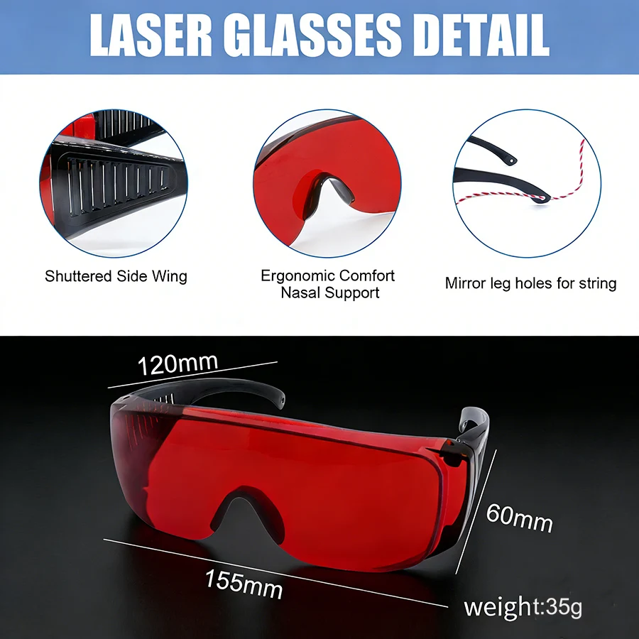 Laser Safety Glasses OD5 532nm 445nm 450nm Eye Protection for Laser Engraver Cutter DIY Workshop Users Goggles Eye Protection