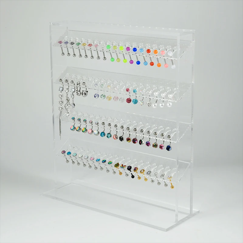 1PC Transparent Acrylic Jewelry Display Board Belly Button Nail Tongue Nail Multi-purpose Jewelry Earring Display Stand