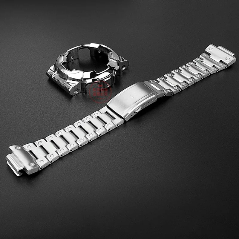 For G-SHOCK Casio GA-110GB/100/120 Black Samurai modified refined steel metal  Stainles steel bracelet with refined steel case image 3