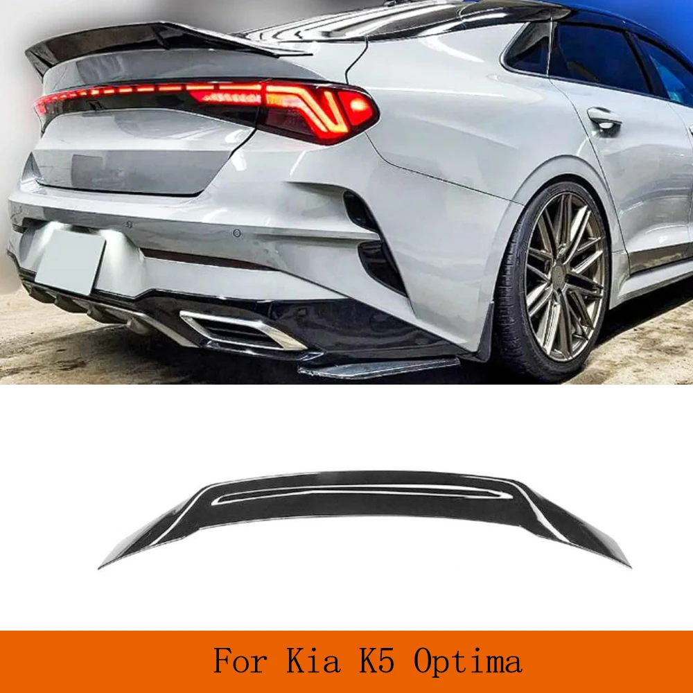 

Черный спойлер из АБС-пластика подходит для Kia K5 Optima 2021-2023, внешний вид автомобиля, задний гоночный спойлер, хвостовой багажник, украшение для губ, Стайлинг автомобиля