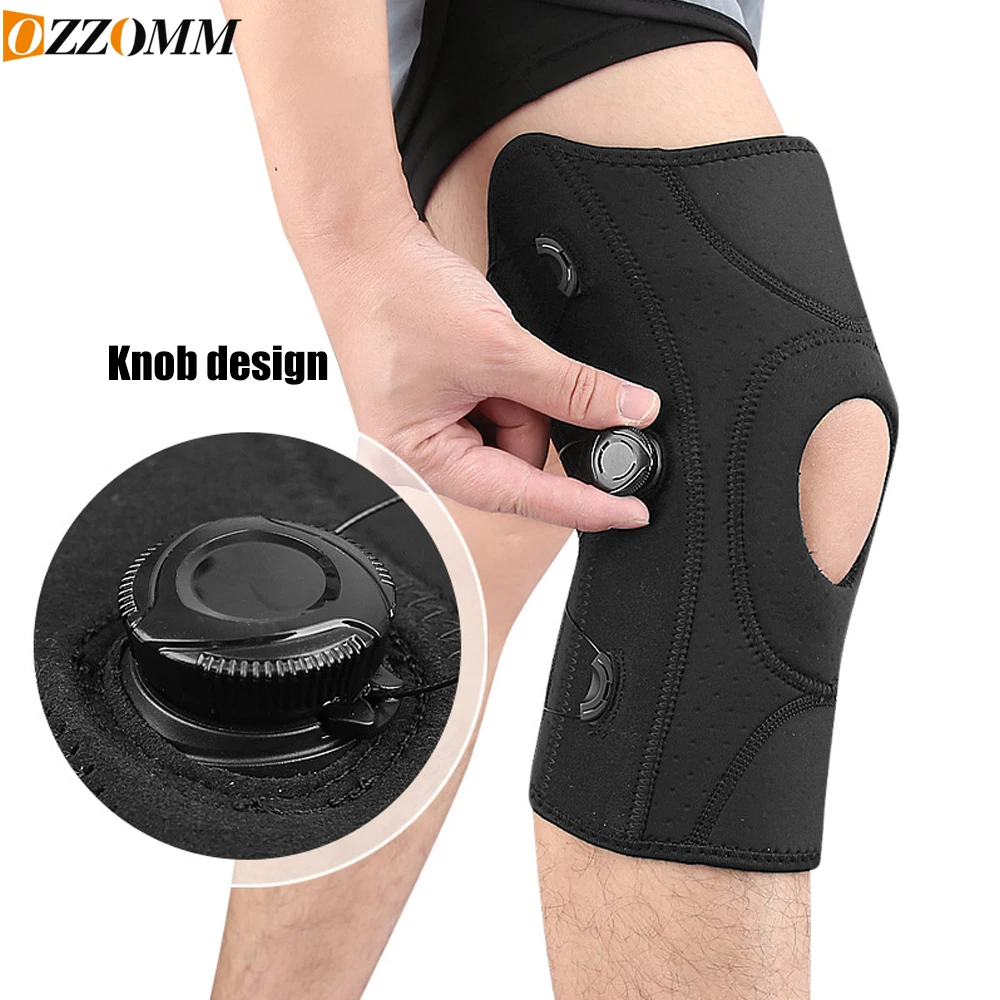 1 Stück Klappbare Kniebandage mit Riemen & seitlichen Patellastabilisatoren für Schutz & Schmerzlinderung bei Arthritis, Meniskusriss, ACL