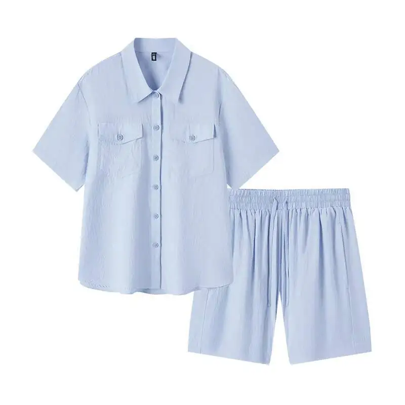 

Semir Women Mid-Long Style Top And Shorts 2024 New Summer Version Loose Textured Two-Piece Set