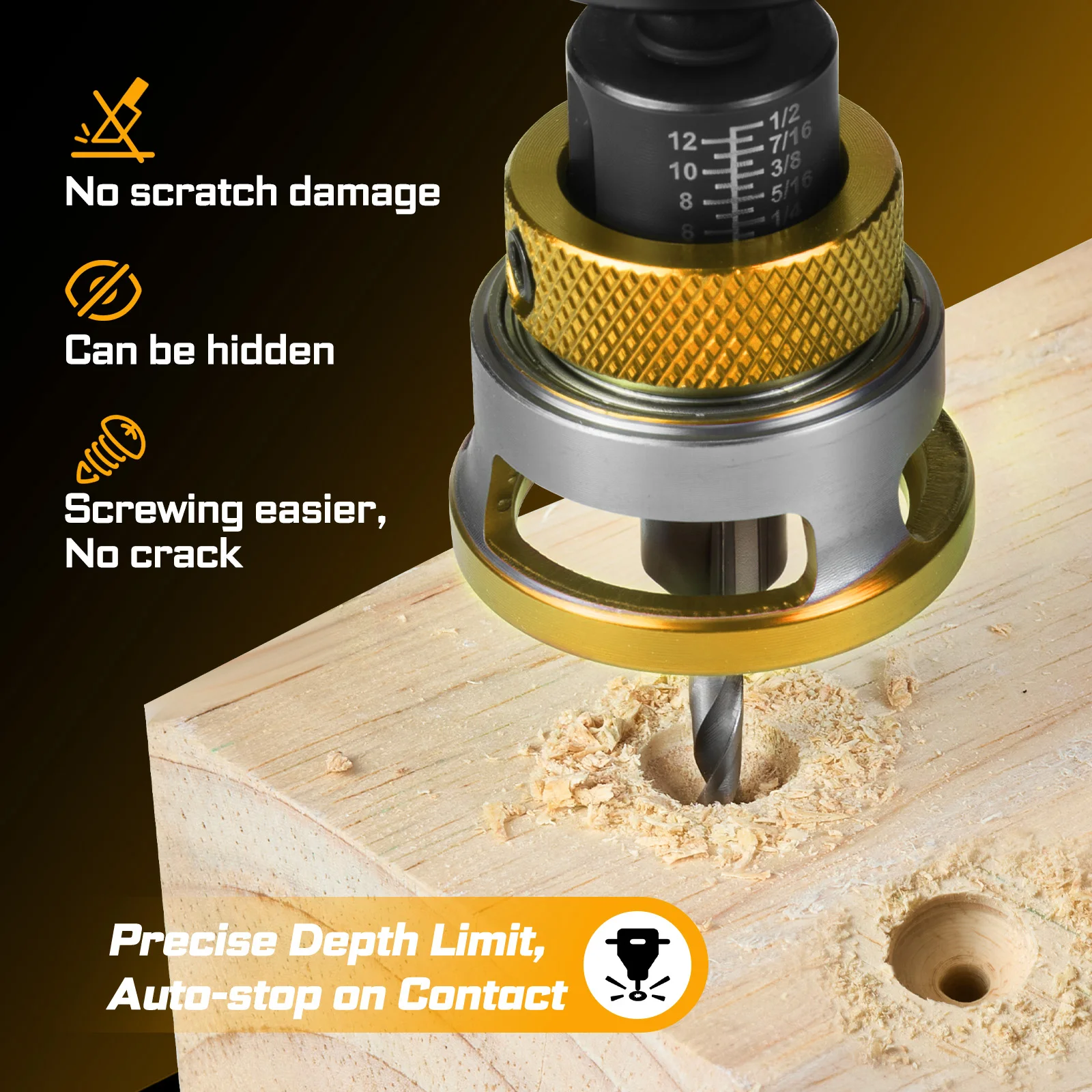 Juego de brocas avellanadoras Geinxurn, brocas avellanadoras de acero de alta velocidad CNC de precisión para madera, plástico y Metal