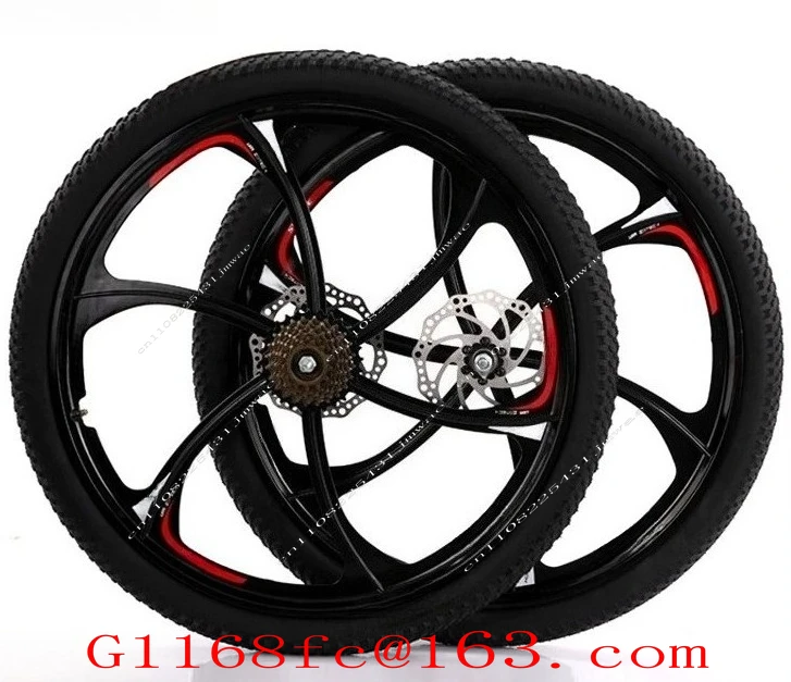 24 Inch 26 Inch Mountain Bike Bearing Six Integrated Wheel Set Disc Brake Magnesium Aluminum Alloy Wheel Set Bicycle Wheel