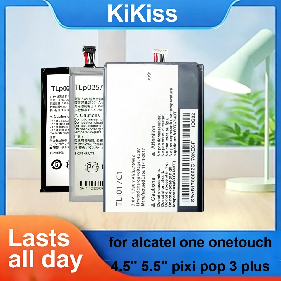 Batería de teléfono móvil 1780-2910mAh TLp025A2 TLP029A1 TLI017C1 para Alcatel One Onetouch 4.5" 5.5" Pixi Pop 3 Plus