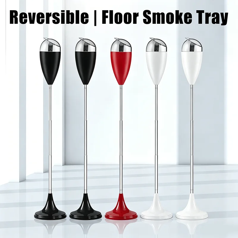 Retractable Floor Ashtray with Lid | Modern 3D Design, Space-Saving & Ash Containment for Indoor/Outdoor Use Innovative Design