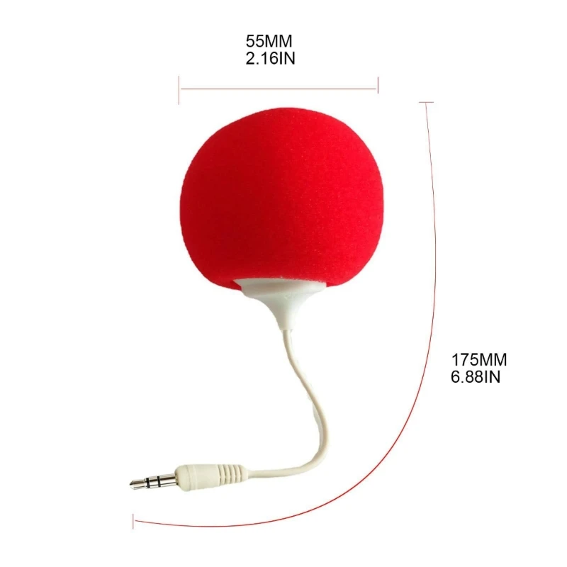 Alto-falante áudio bonito leve, alto-falante com bola esponja, entrada 3,5 mm para presente doméstico