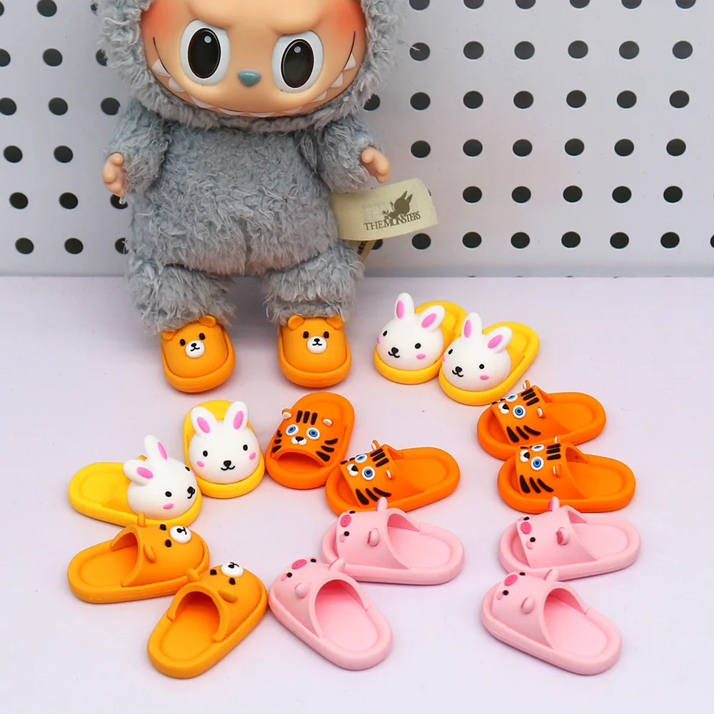 

For 17CM Labubu Cute Animal Doll Shoes Dressing Replacement DIY Doll Leather Shoes Plastic Doll Accessories Toys