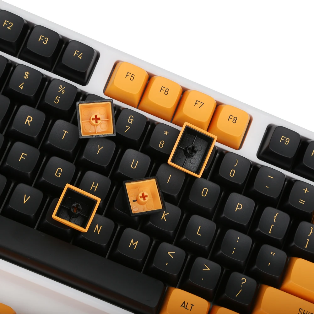 149 Key PBT Double-shot Black Yellow CSA Profile Keycaps DIY English Key Cap for MX Switches Mechanical Gaming Keyboard