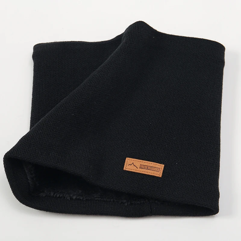 2024 New Fashion Brand Luxury Design Solid Color Warm Scarf Women Neck Warmer Ring Elastic Scarves Winter Outdoor Cold-Proof