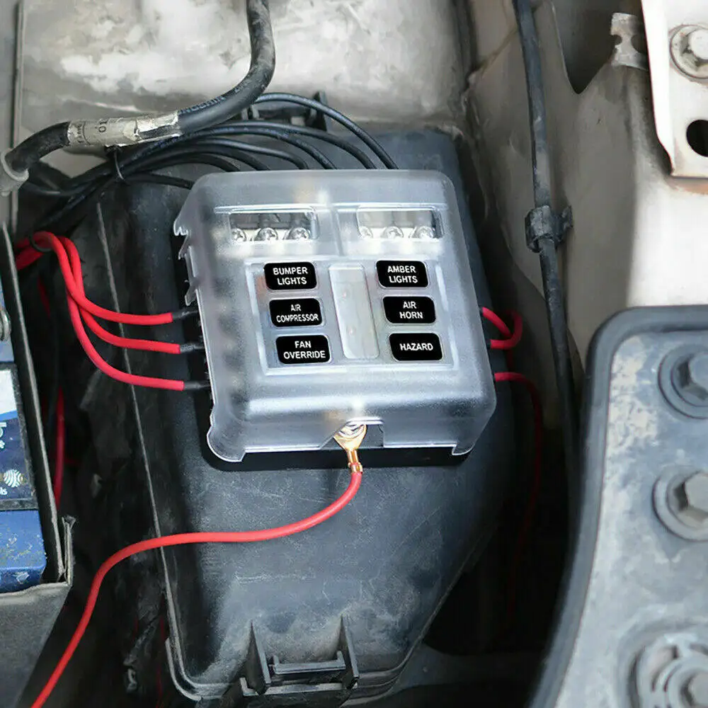 ชุดบาร์รถบัส12V 32V กล่องฟิวส์ทรงใบมีด6ทาง