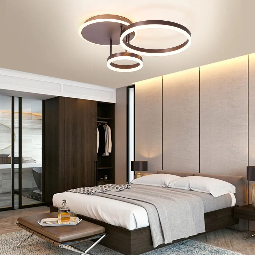 Modern LED Ceiling Light Chandelier Rings Home Living Room Lamp Fixture Dimmable lamps for living room