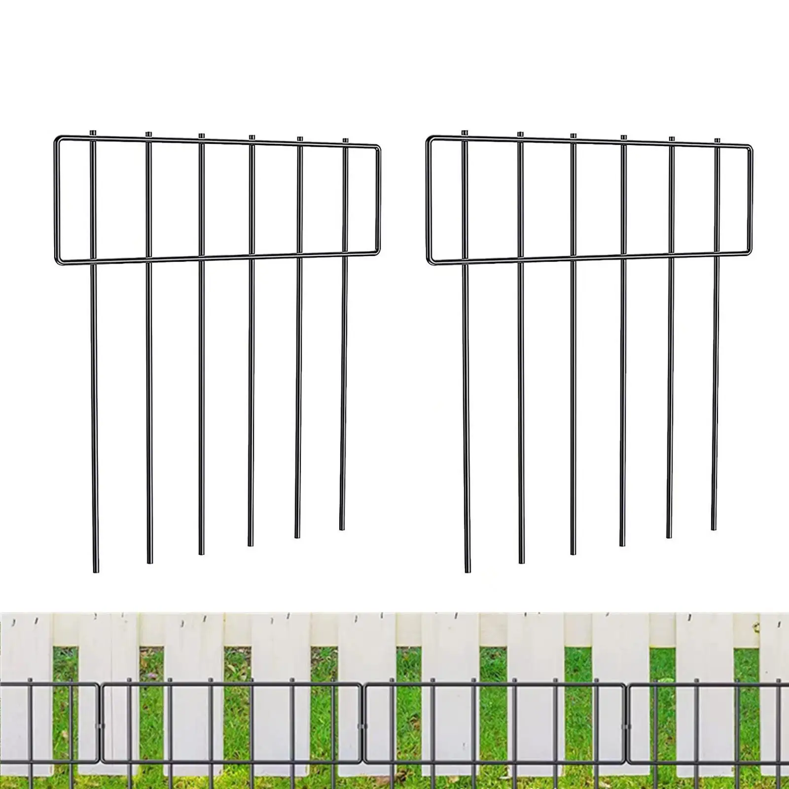 10Pcs Decorative Garden Fence Panels Farmhouse Iron Outdoor Fence Border Animal Barrier for Door Outside Landscape Pet Backyard