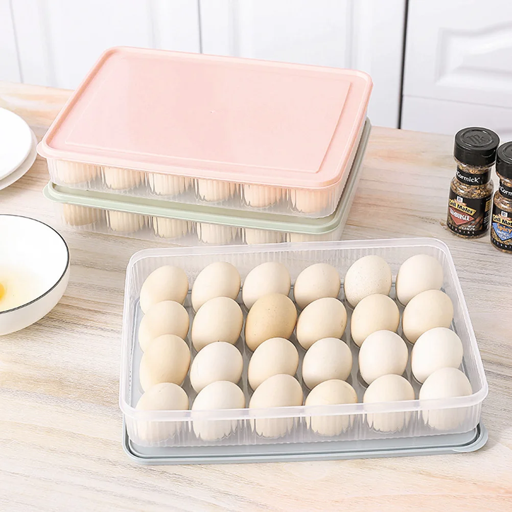 

24 Grid Egg Storage Box Tray Shockproof Transparent Container for Refrigerator Freshness and Safety Protection
