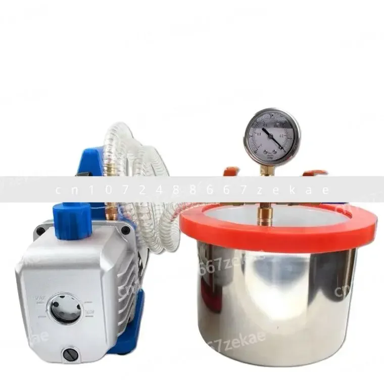 3L Stainless Steel Vacuum Degassing Chamber 20CM Diameter Epoxy Resin Vacuum Defoaming Barrel with 12MM Thickness Acrylic Lid