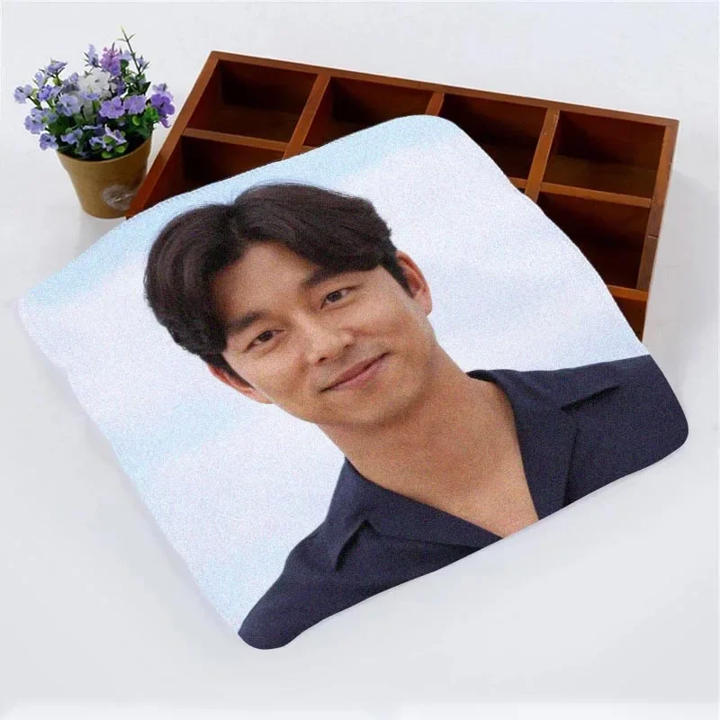 Custom Gong Yoo KPOP Face Towel Small Hand Towels Kitchen Towel Hotel Restaurant Cleaning Towel Microfiber Fabric