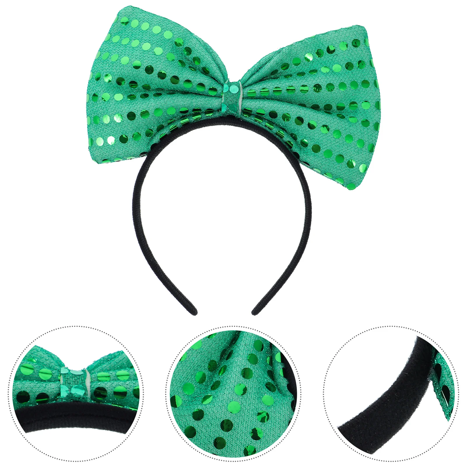 

Large Bowknot For Women Party Makeup Headband Fashion Sequins Hairband Non-Fading Knot Accessories Girl Lady Colorful Durable