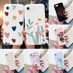 Flowers Funda For iphone 7 8 Plus SE 2020 Capa iphone7 7+ 8+ Phone Case Soft Silicone Cute Cat Bear Back Cover For iphone SE2020