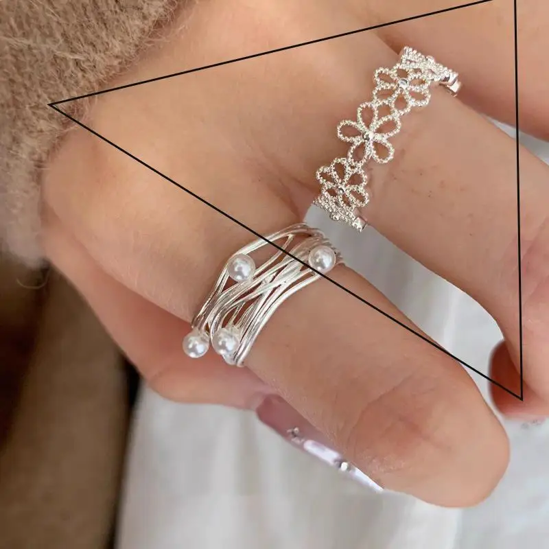 Women's 925 Sterling Silver Geometry Zircon Engagement Ring