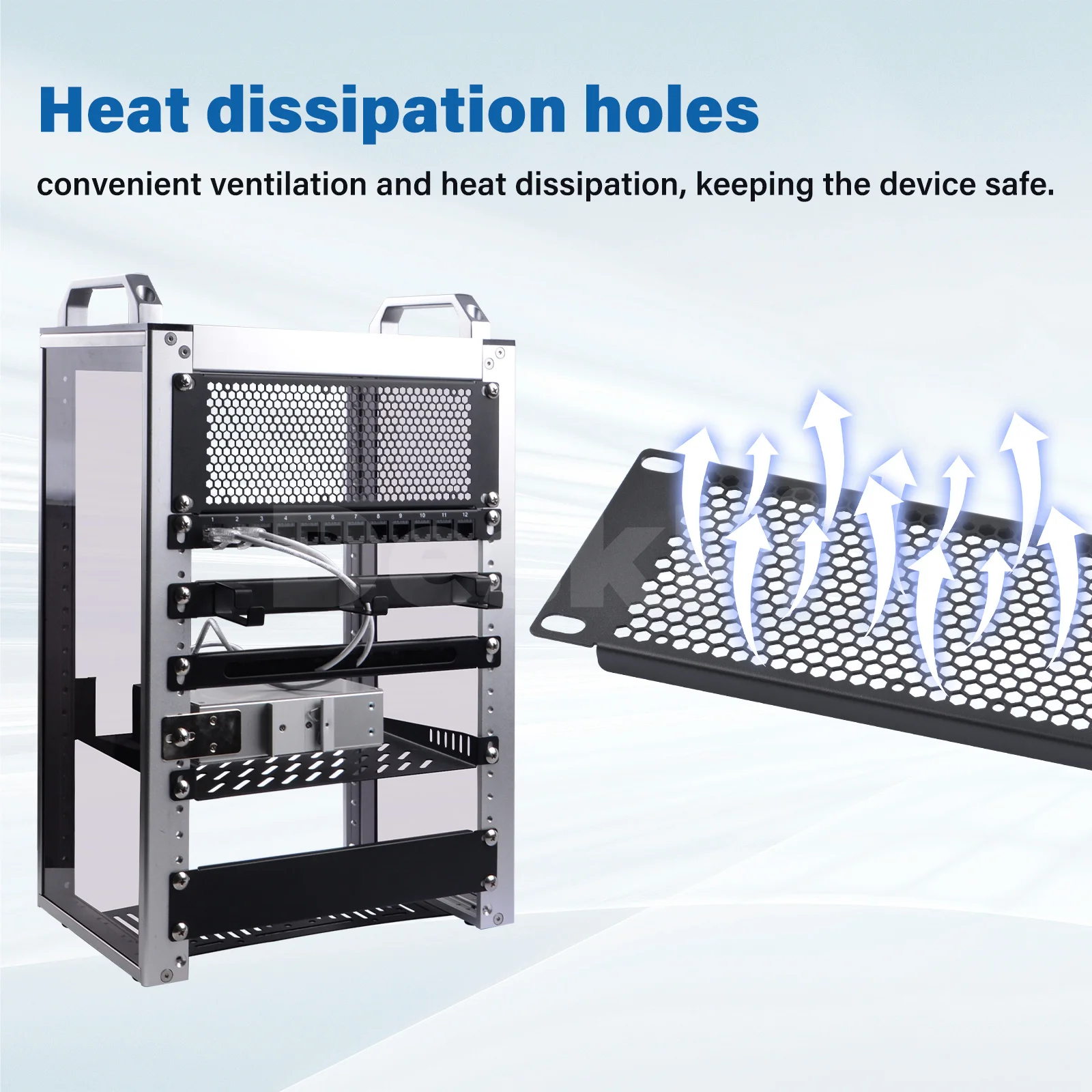 DeskPi Rackmate Accessories 10 inch 2U Rack Venting Blank Panel for Server Rack/Network Cabinet