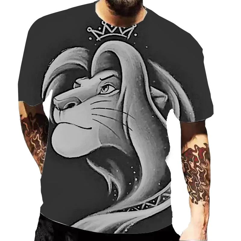 2024 Summer Hakuna Matata 3d Print Tshirt Cute Simba Graphic Men T Shirt Harajuku The Lion King Kids TeesT-shirt