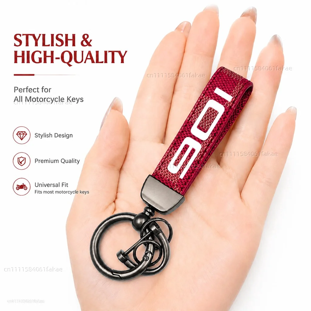 For Husqvarna Norden 901 Expedition Motorcycle Keychain Leather Key Ring Custom Logo Gift for Rider Men Women Accessories view 5