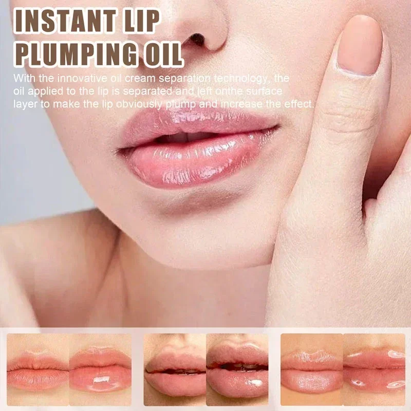 Instant Volumising Lip Plumper Oil Lip Enhancer Lip Gloss Plumping Serum Moisturizing Anti-Wrinkle Lipstick Sexy Lip Care Makeup