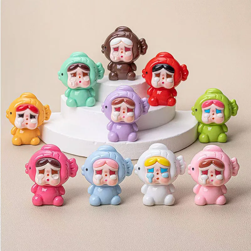 

10Pcs/Set New Crybaby Figurine Ornaments Resin Pendant Handmade DIY Accessories Particles Hanging Cartoon Kawaii Women Gift