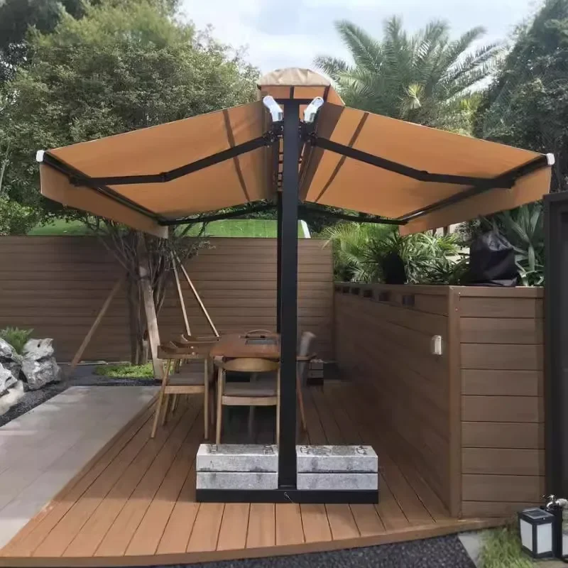 

Outdoor butterfly shed, courtyard, balcony, awning, electric canopy, curved arm shrink awning on both sides