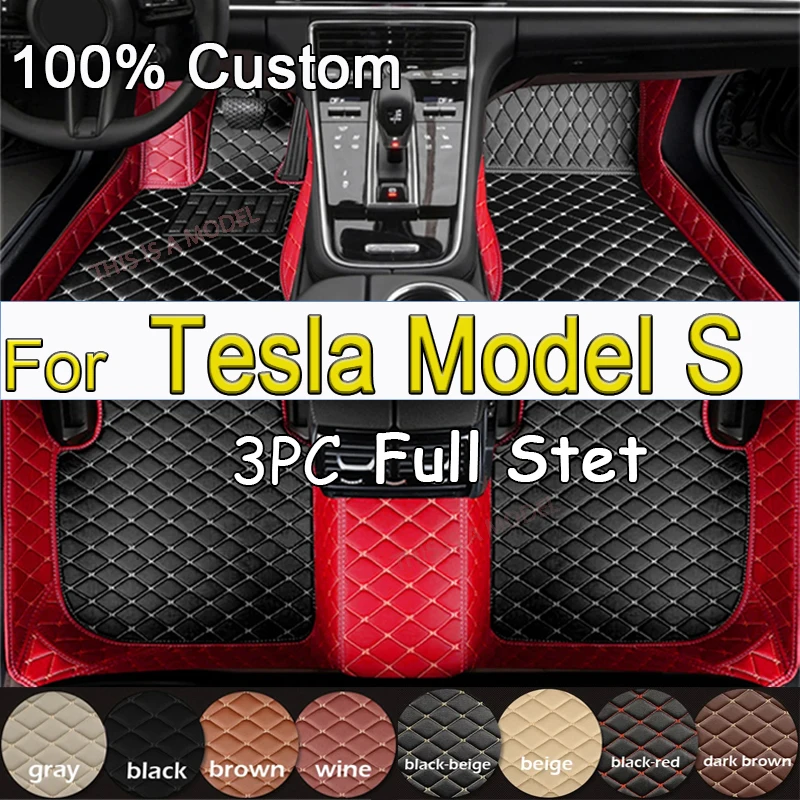 

For Tesla Model S 2015 2014 Car Floor Mats Carpets Waterproof Leather Custom Auto Styling Car Accessories Interior Covers Rugs