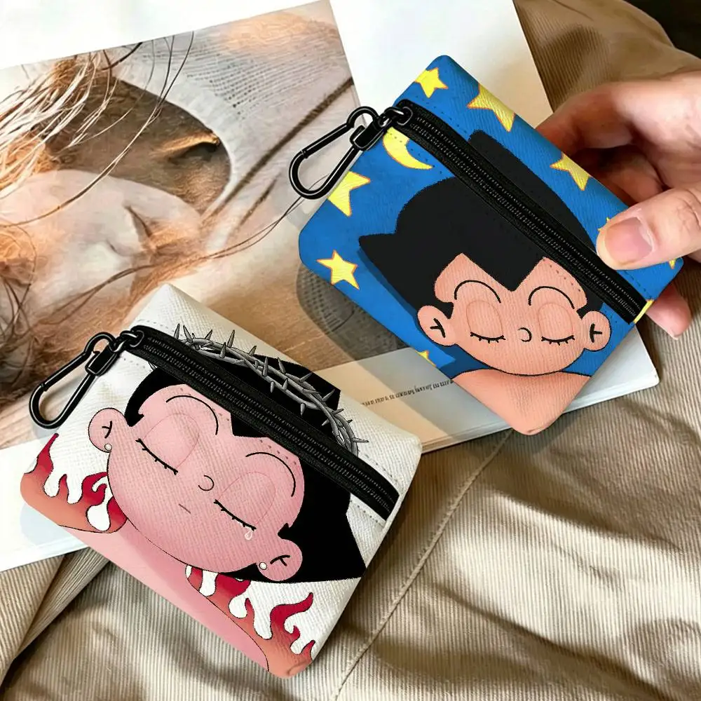 A-Astro-Boy Retro-Sci-Fi Multifunctional Oxford Cloth Small Pouch With Hook Mini Coin Wallet Earbud Storage Bag