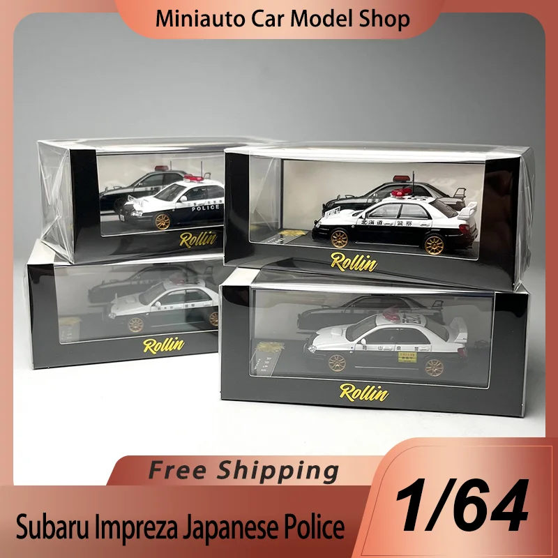 

New In Stock Rollin 1:64 Subaru Impreza Japanese Police Car Alloy Miniature Diecast Model Hokkaido Mie-Ken Police Car Model Toy