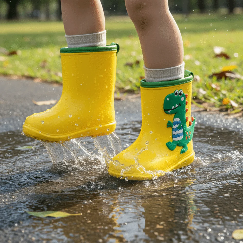 

Cute Cartoon Pattern Children Rain Boots EVA Non-Slip Waterproof Shoes Soft Comfortable Kids Rain Shoes Toddler Use