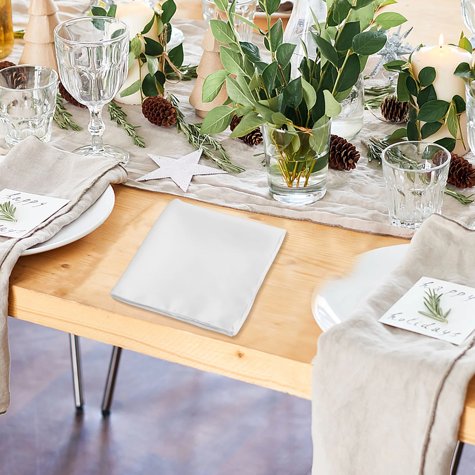 Servilletas de tela blanca de 4 Uds., 17x17 pulgadas, servilletas de tela  reutilizables de poliéster lavables, ajuste de mesa para banquete de boda y  fiesta / Textil de hogar, image size:1600x1600